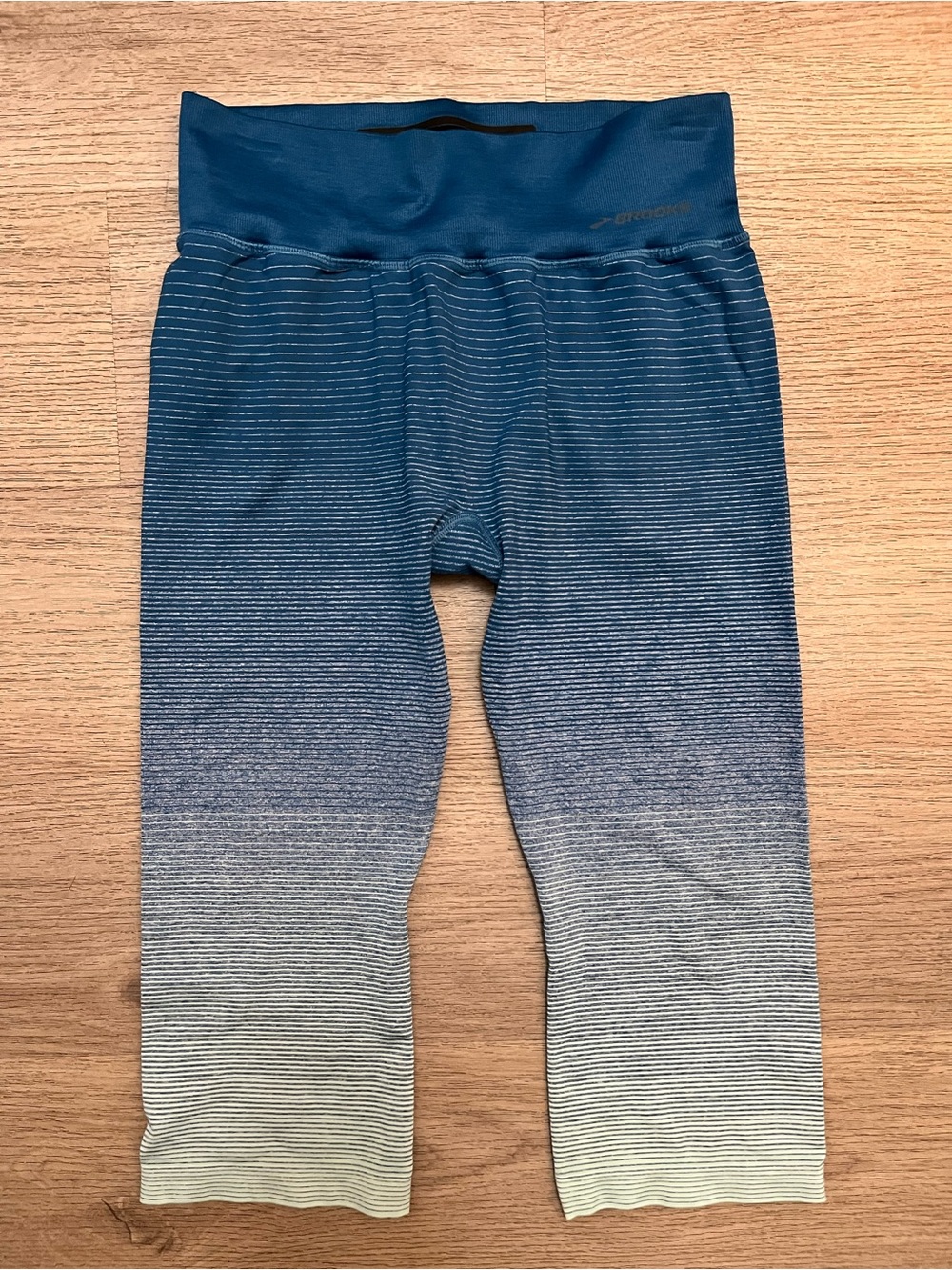Brooks Blue Ombre High-Waist Capri Leggings
